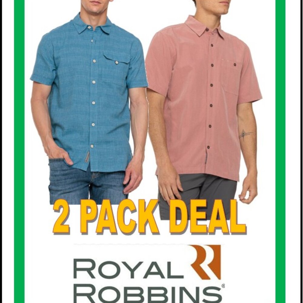 TWO PACK- Royal Robbins casual short sleeve shirts size XXL